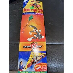 Looney Tunes Kite Super Flyer 400 Bugs Bunny Taz Tweety Bird Daffy 42" Wingspan